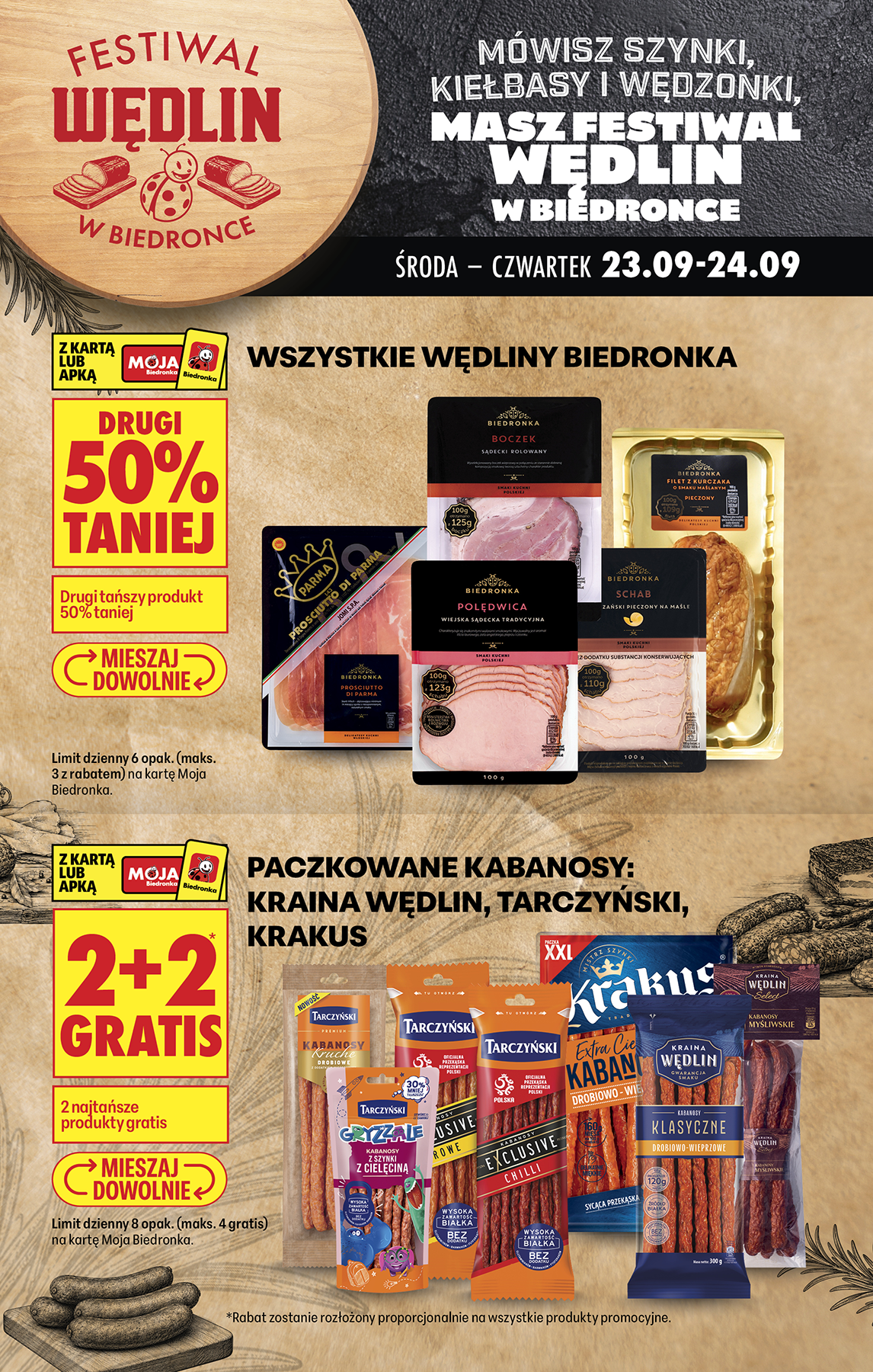 Aktuální Biedronka - Festiwal wędlin leták platný od pondělí 21.09.2026 do soboty 26.09.2026