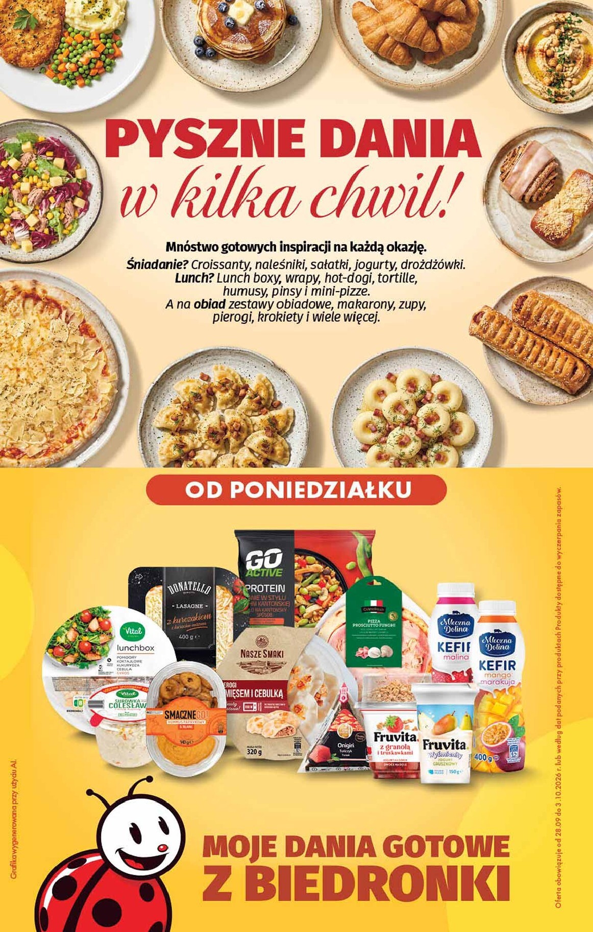 Aktuální Biedronka - Pyszne dania leták platný od pondělí 28.09.2026 do soboty 03.10.2026