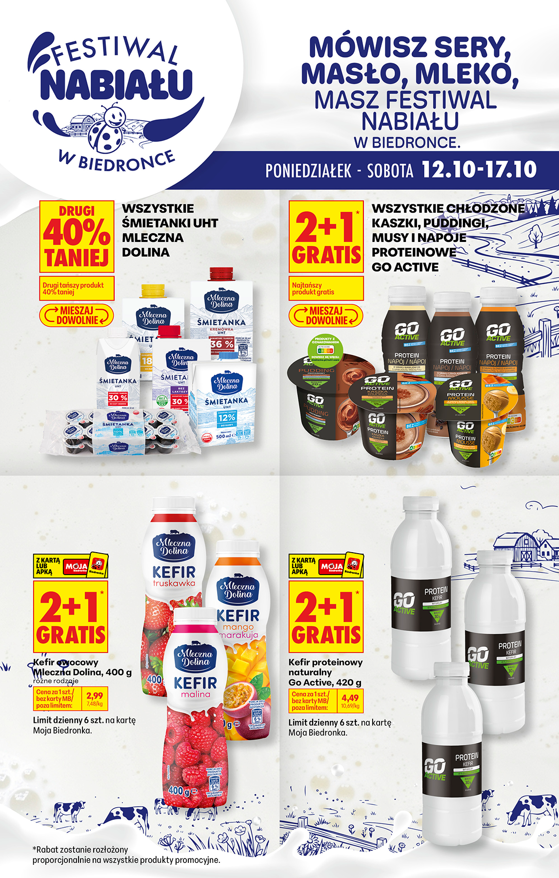 Aktuální Biedronka - Festiwal nabiału leták platný od pondělí 12.10.2026 do soboty 17.10.2026