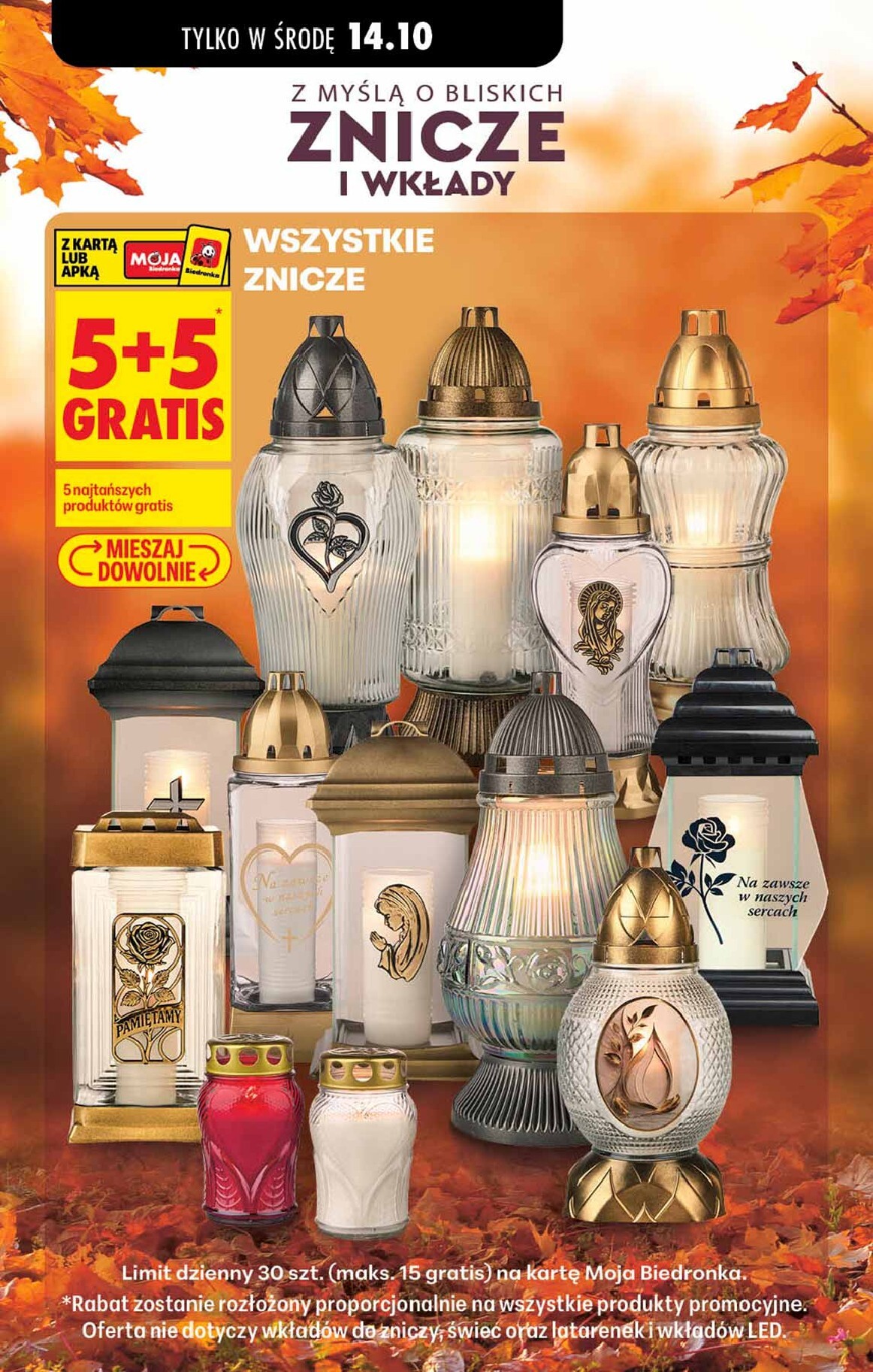Aktuální Biedronka - Znicze/Svíčky leták platný od středy 14.10.2026
