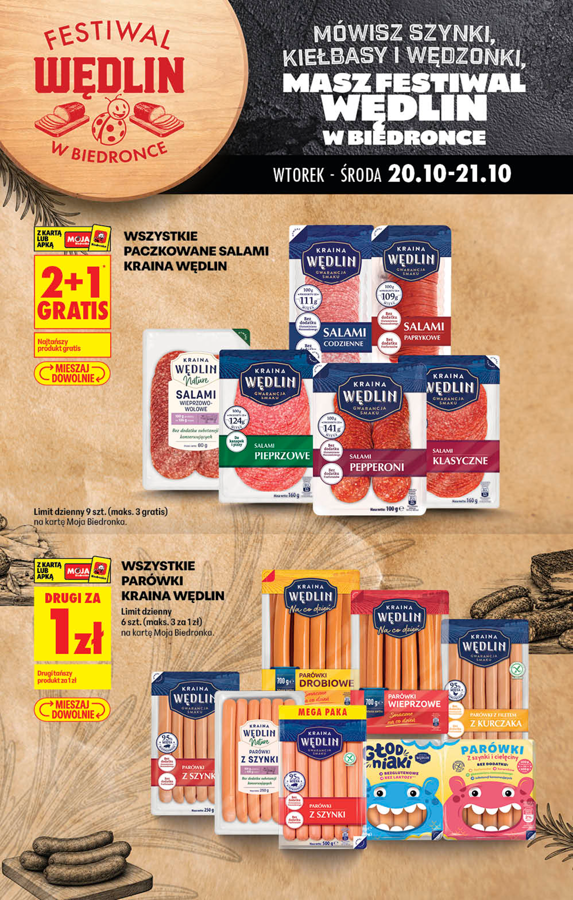 Aktuální Biedronka - Festiwal wędlin leták platný od úterý 20.10.2026 do středy 21.10.2026