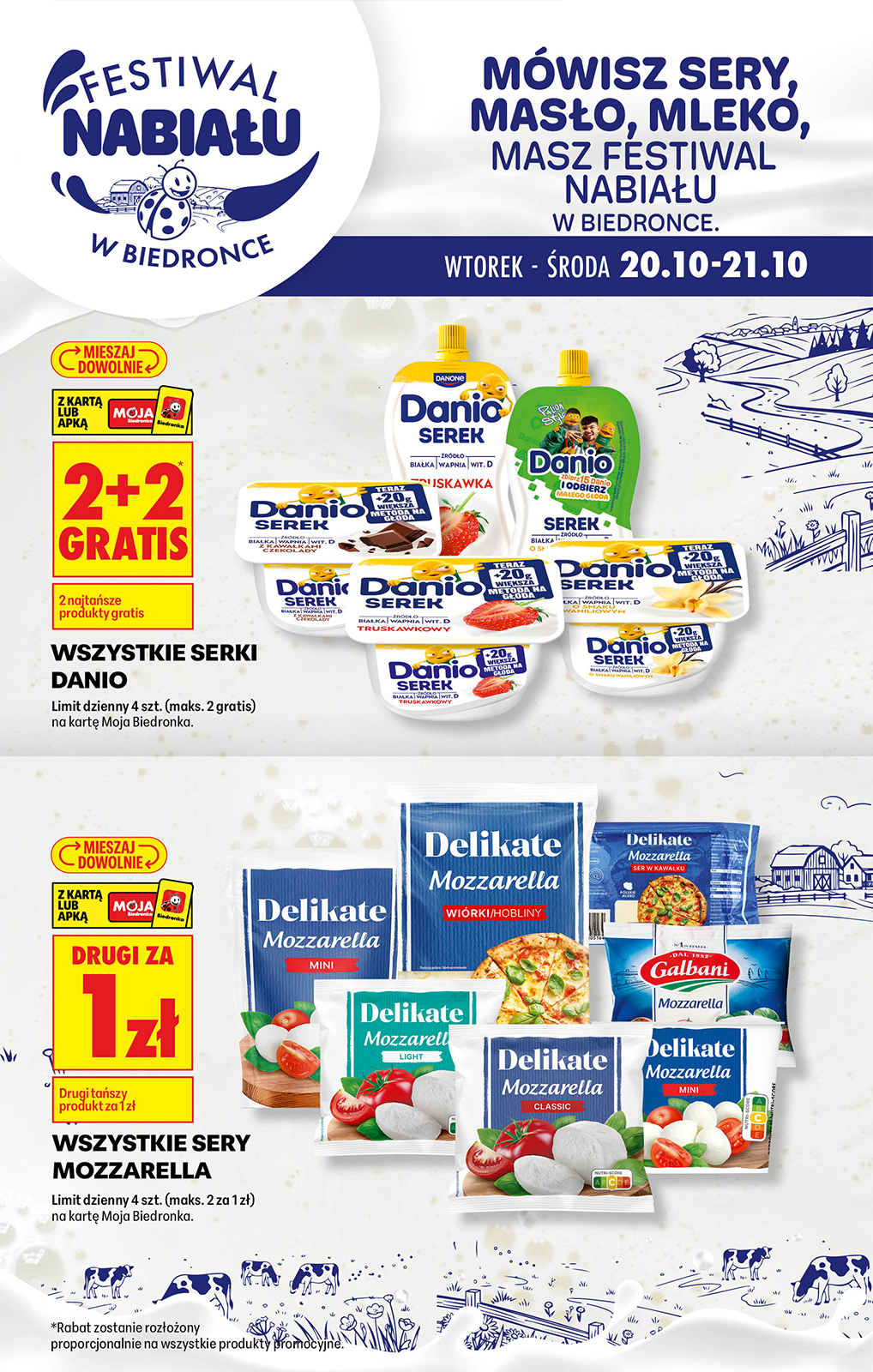 Aktuální Biedronka - Festiwal nabiału leták platný od úterý 20.10.2026 do středy 21.10.2026