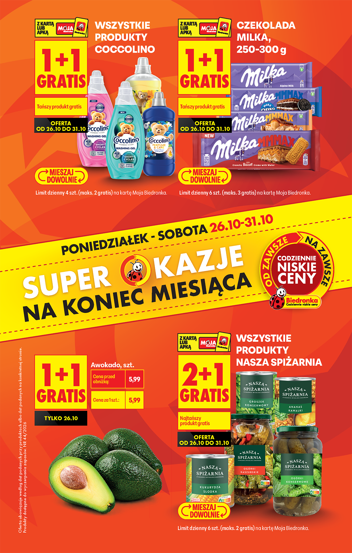 Aktuální Biedronka - Super okazje na koniec miesiąca leták platný od pondělí 26.10.2026 do soboty 31.10.2026