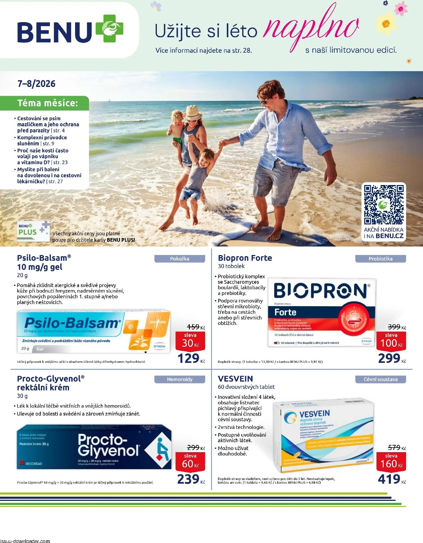 Aktuální BENU Lékárna leták platný od středy 01.07.2026 do pondělí 31.08.2026