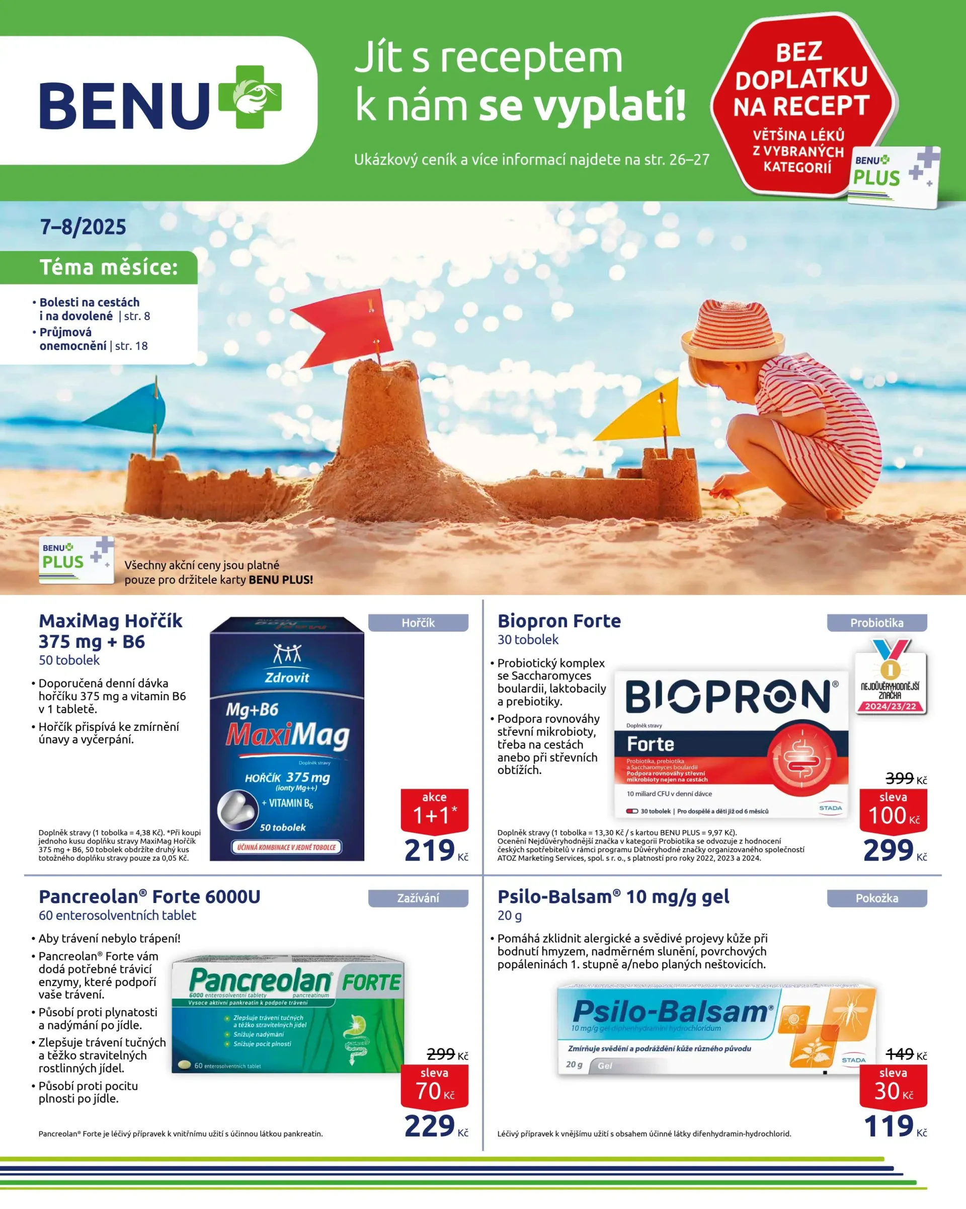 Leták BENU Lékárna od 01.07. do 31.08.