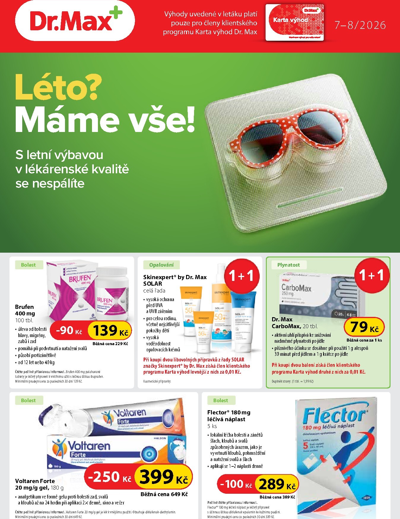 Aktuální Dr. Max leták platný od středy 01.07.2026 do pondělí 31.08.2026