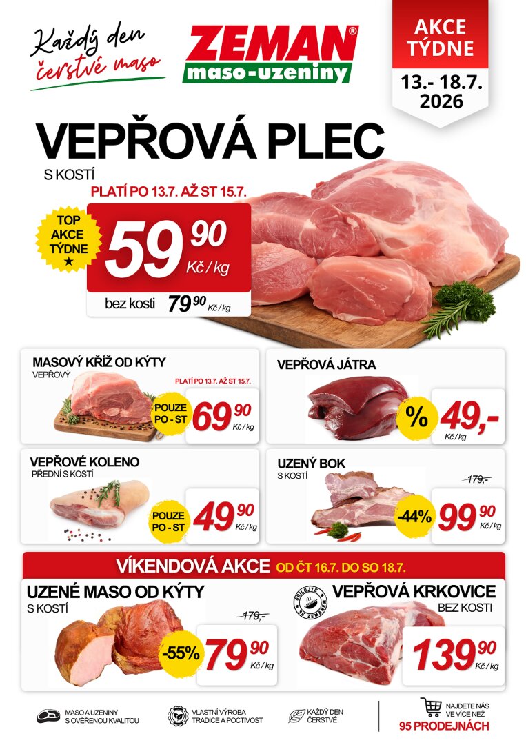 Aktuální Prodejny Zeman leták platný od pondělí 13.07.2026 do soboty 18.07.2026