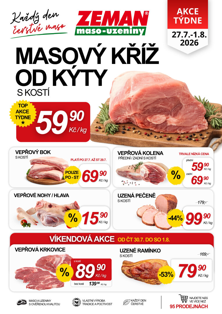 Prodejny Zeman leták na příští týden od pondělí 27.07.2026 do soboty 01.08.2026