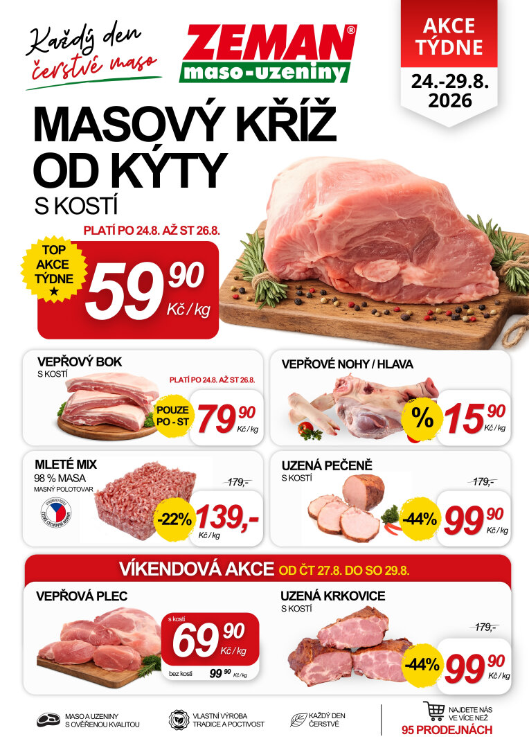 Aktuální Prodejny Zeman leták platný od pondělí 24.08.2026 do soboty 29.08.2026