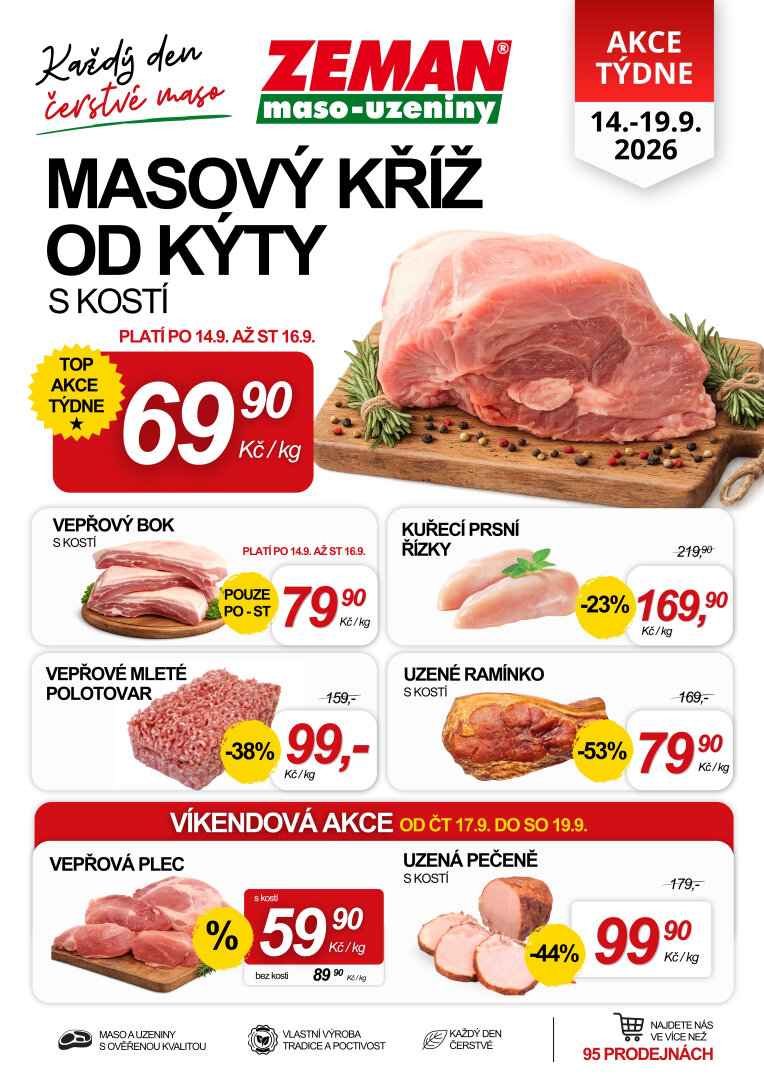 Prodejny Zeman leták na příští týden od pondělí 14.09.2026 do soboty 19.09.2026