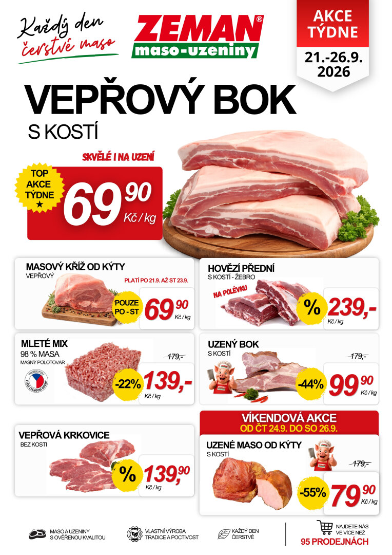 Prodejny Zeman leták na příští týden od pondělí 21.09.2026 do soboty 26.09.2026