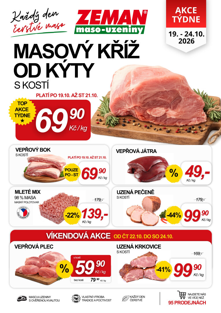 Prodejny Zeman leták na příští týden od pondělí 19.10.2026 do soboty 24.10.2026