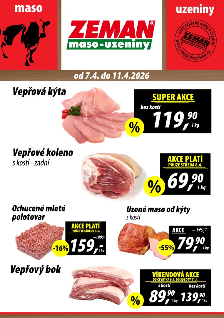 Prodejny Zeman leták platný od úterý 07.04.2026 do soboty 11.04.2026