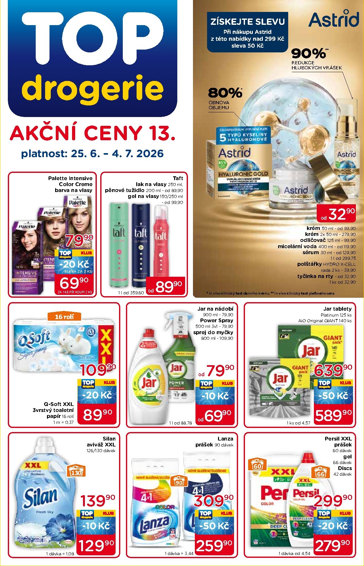 Budoucí Top drogerie leták platný od čtvrtka 25.06.2026 do soboty 04.07.2026