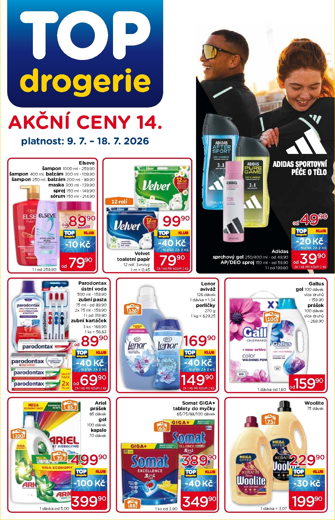 Budoucí Top drogerie leták platný od čtvrtka 09.07.2026 do soboty 18.07.2026