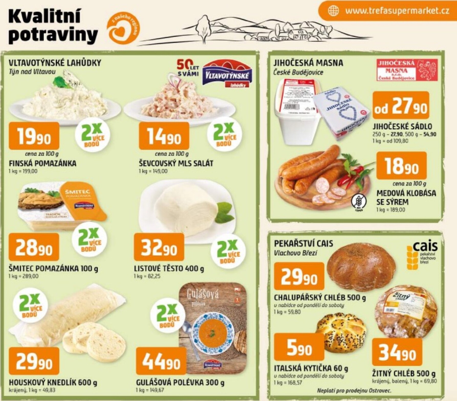 Budoucí Trefa - Kvalitní potraviny z našeho regionu leták platný od středy 08.07.2026 do úterý 14.07.2026