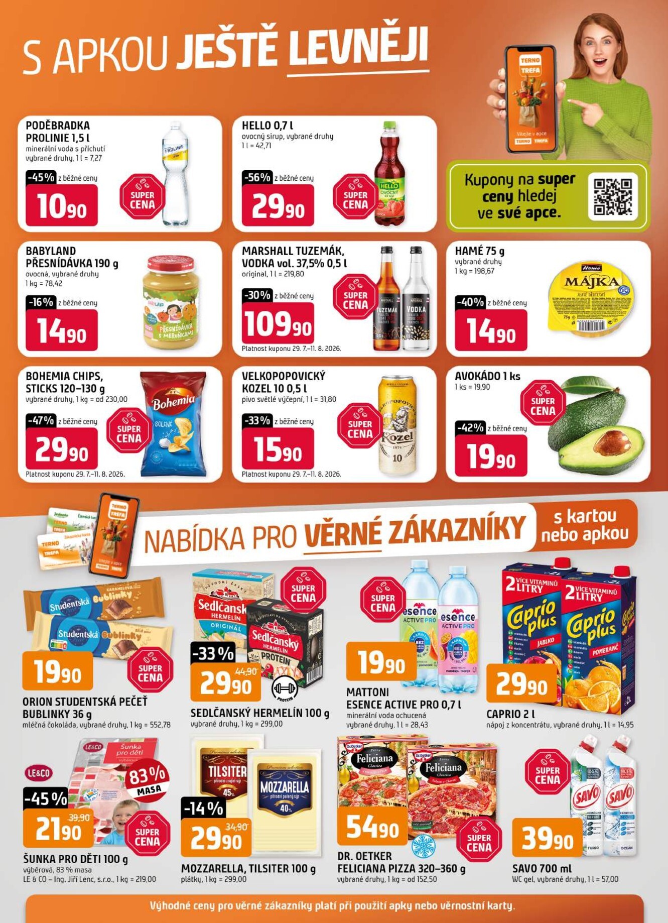 Budoucí Trefa - S apkou ještě levněji leták platný od středy 29.07.2026 do úterý 11.08.2026