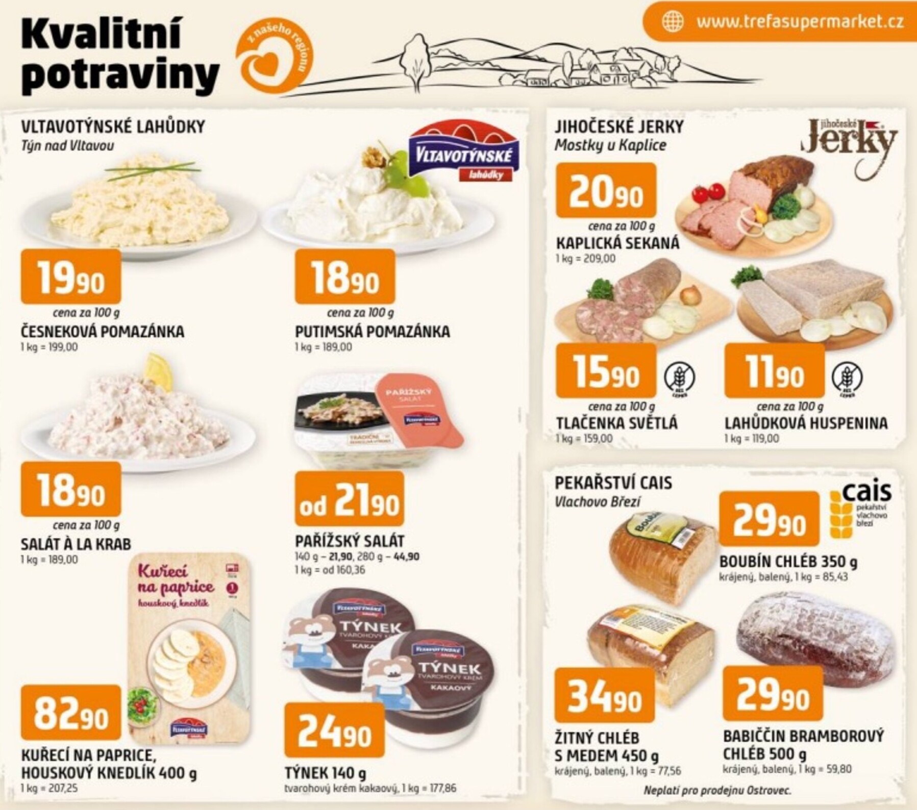 Trefa - Kvalitní potraviny z našeho regionu leták platný od středy 01.04.2026 do úterý 07.04.2026