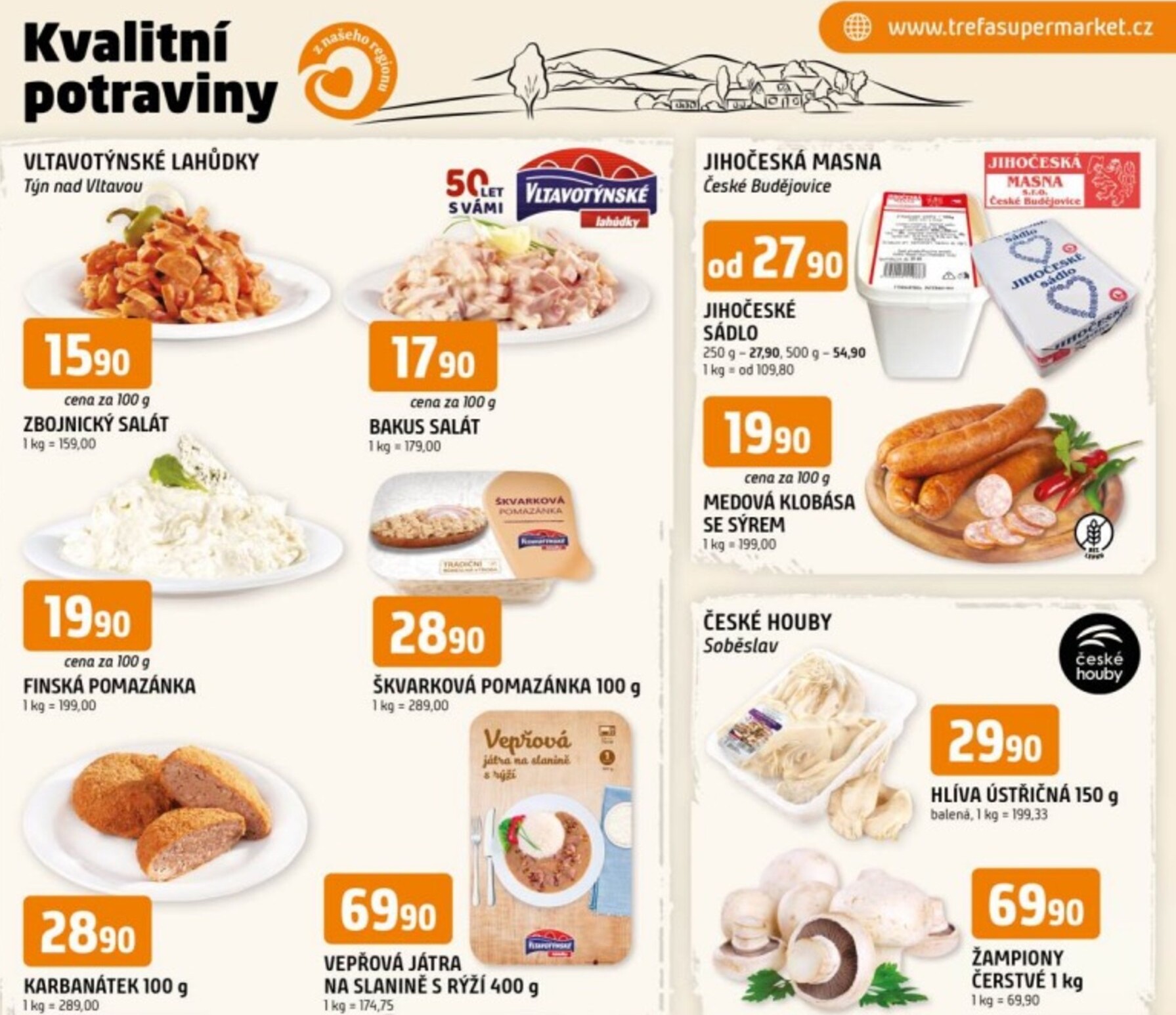 Budoucí Trefa - Kvalitní potraviny z našeho regionu leták platný od středy 15.04.2026 do úterý 21.04.2026