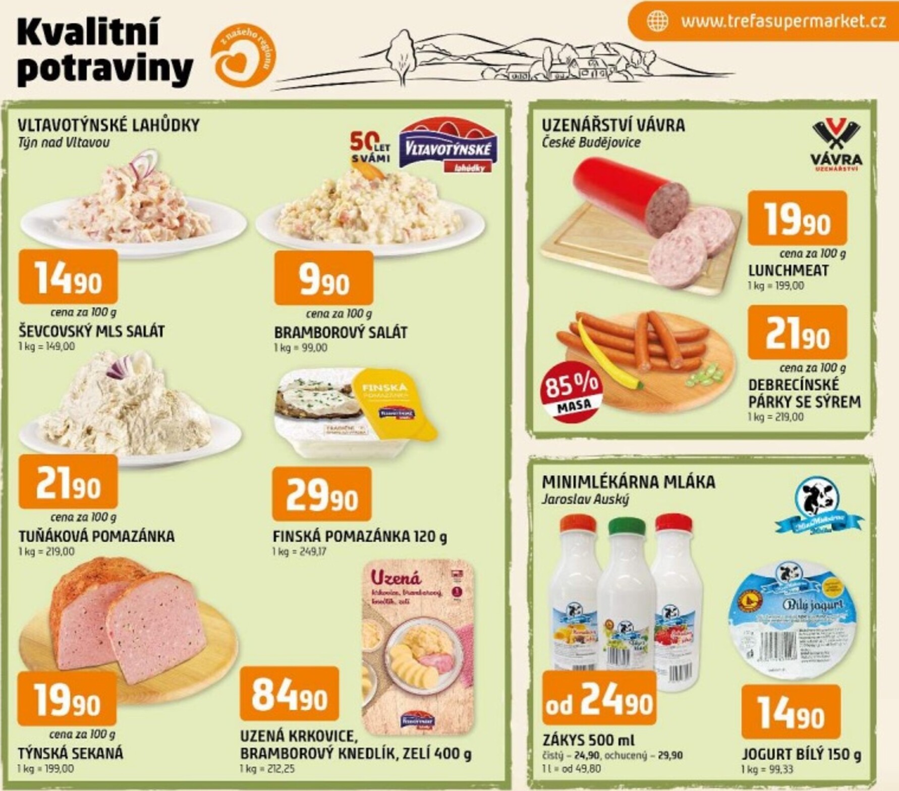 Budoucí Trefa - Kvalitní potraviny z našeho regionu leták platný od středy 22.04.2026 do úterý 28.04.2026