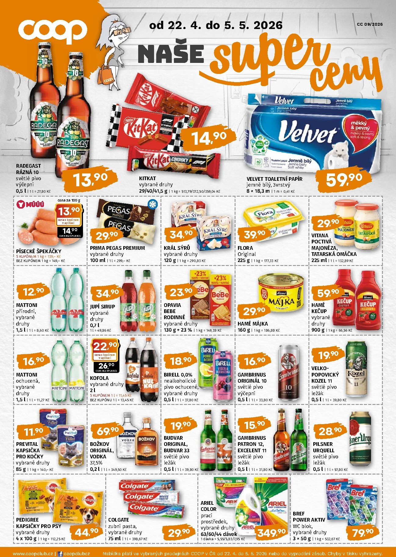 Budoucí Trefa - COOP naše super ceny leták platný od středy 22.04.2026 do úterý 05.05.2026