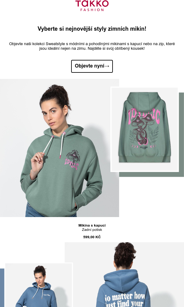 Leták TAKKO - Pohodlné a stylové: oblíbené mikiny této sezóny od 14.01. do 21.01.