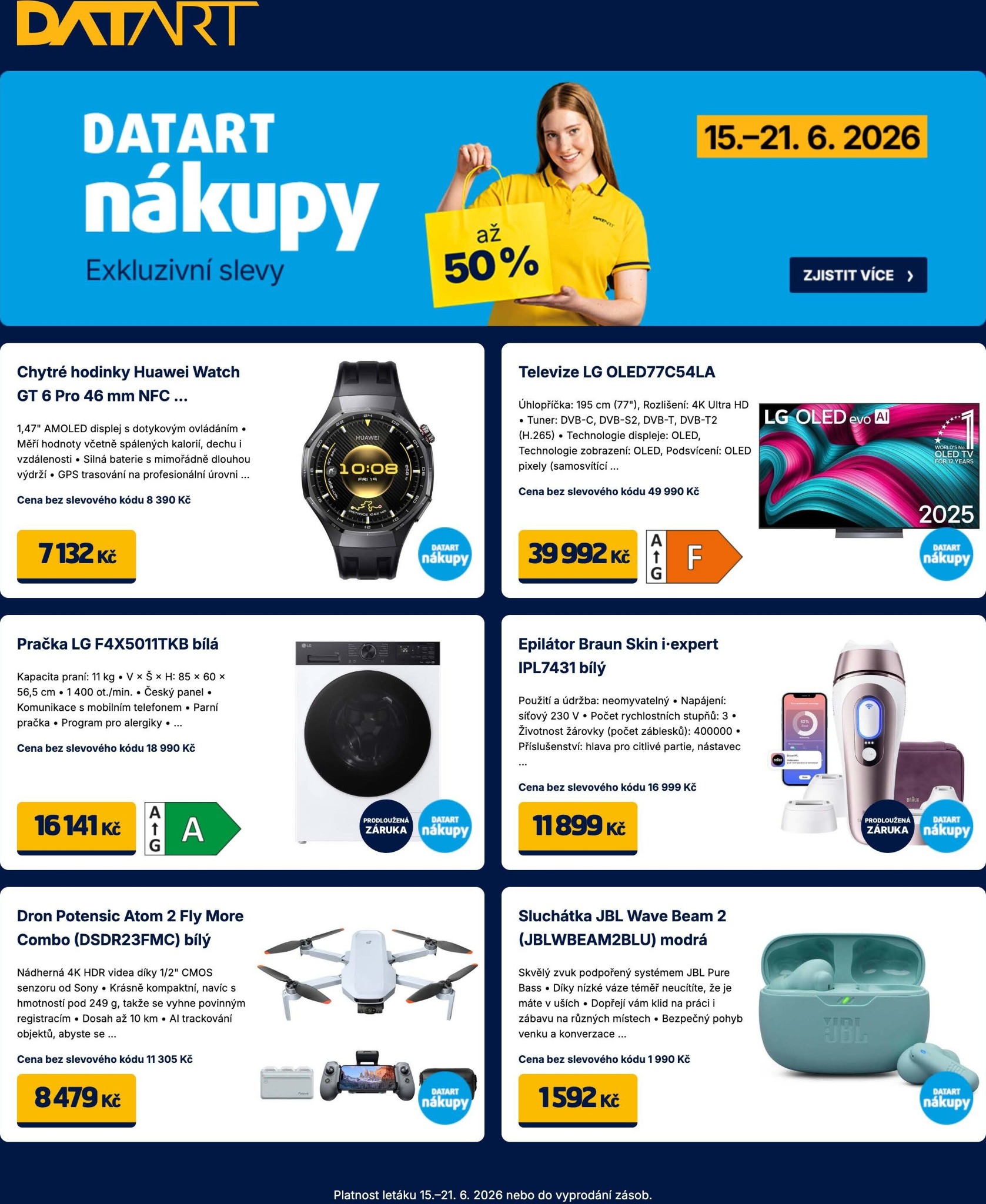 Aktuální Datart leták platný od pondělí 15.06.2026 do neděle 21.06.2026