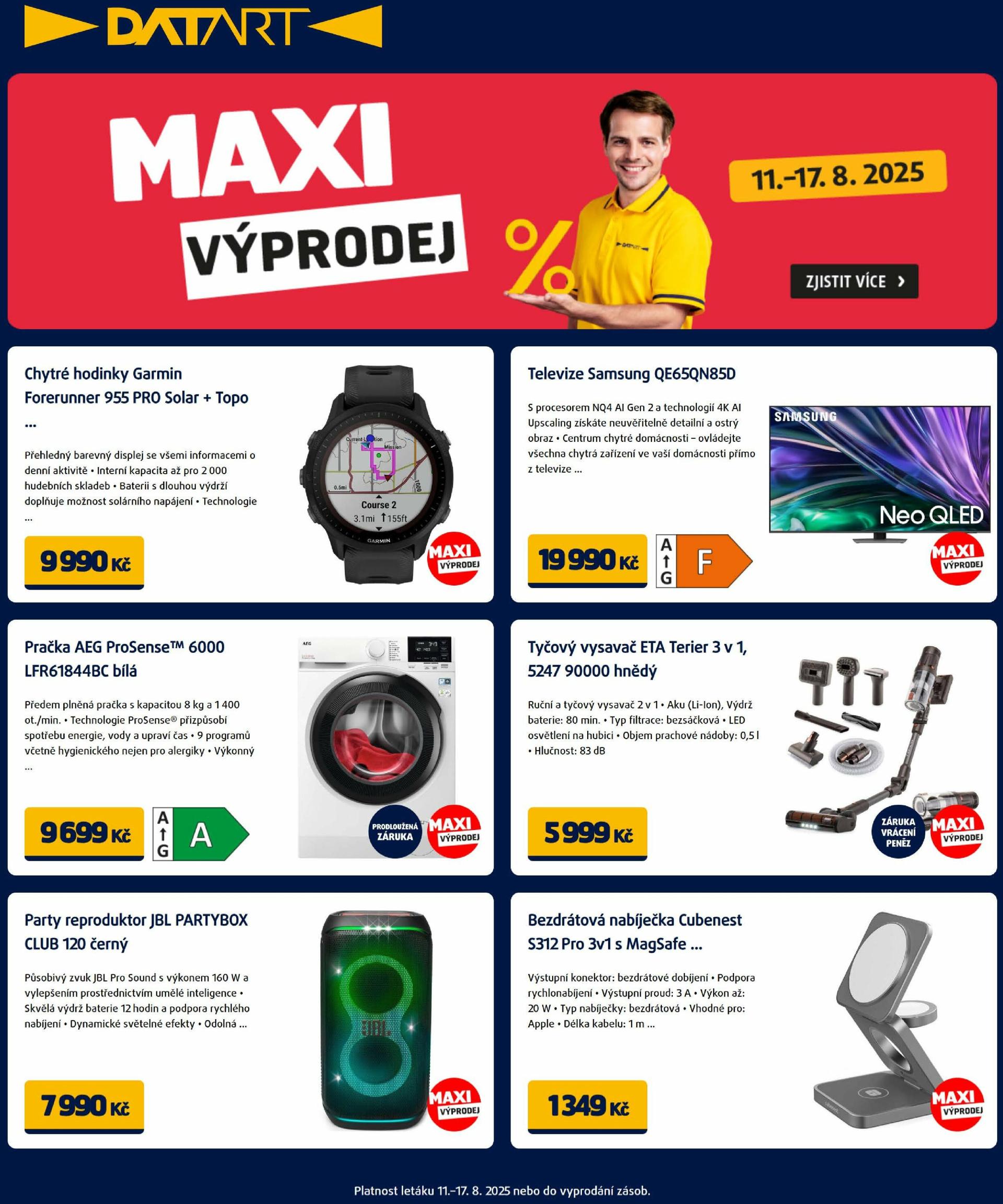 Leták Datart - Maxi výprodej od 11.08. do 17.08.