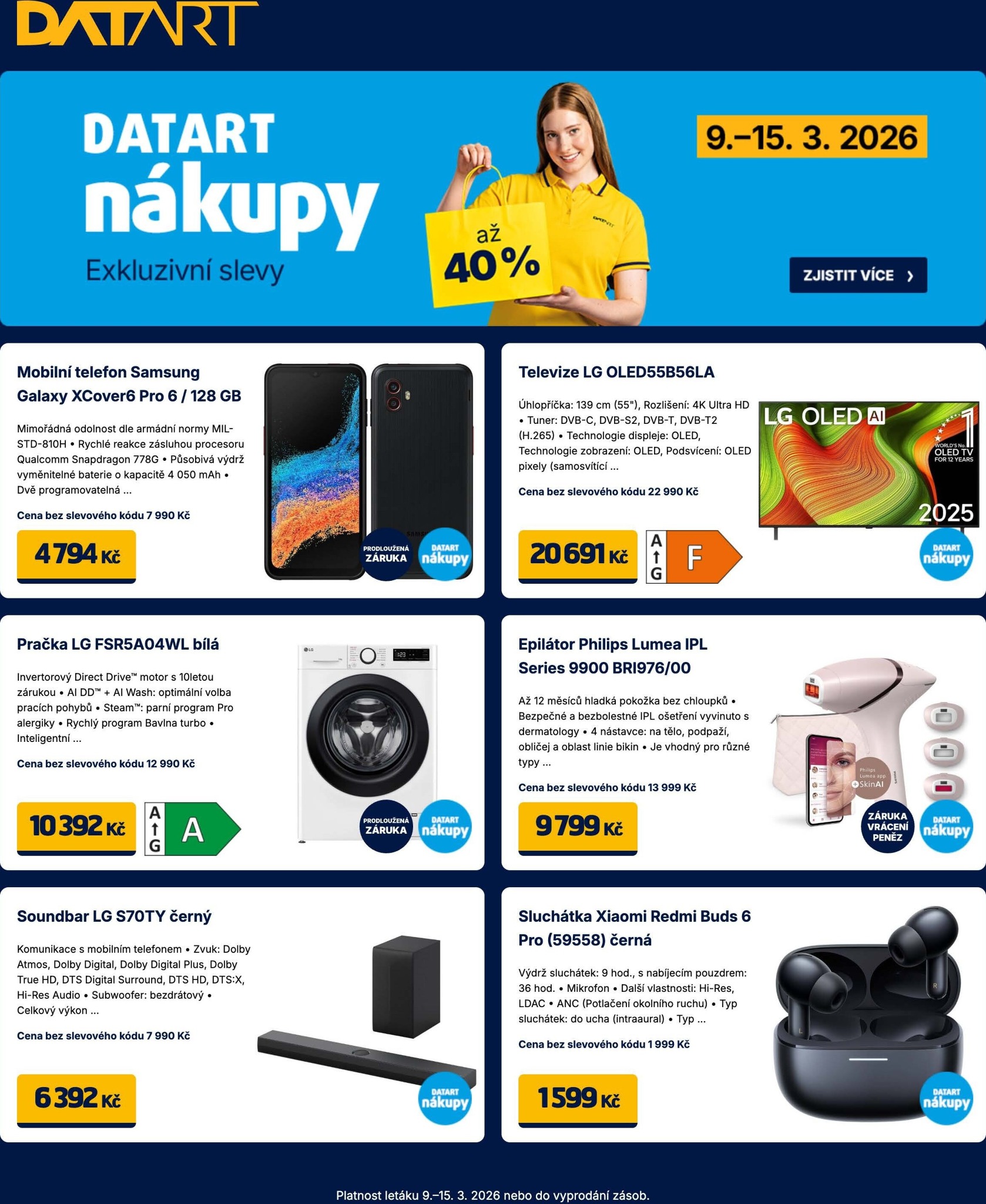 Datart leták platný od pondělí 09.03.2026 do neděle 15.03.2026