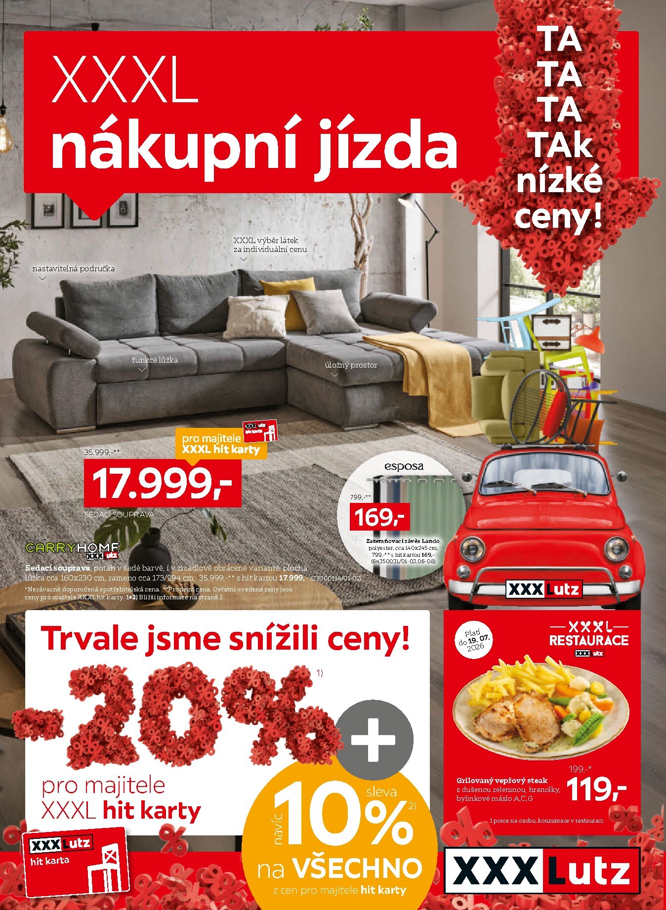 Aktuální XXXLutz - XXXL nákupní jízda leták platný od pondělí 06.07.2026 do neděle 19.07.2026