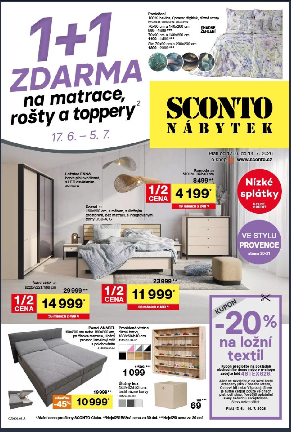 Aktuální SCONTO Nábytek leták platný od středy 17.06.2026 do neděle 05.07.2026