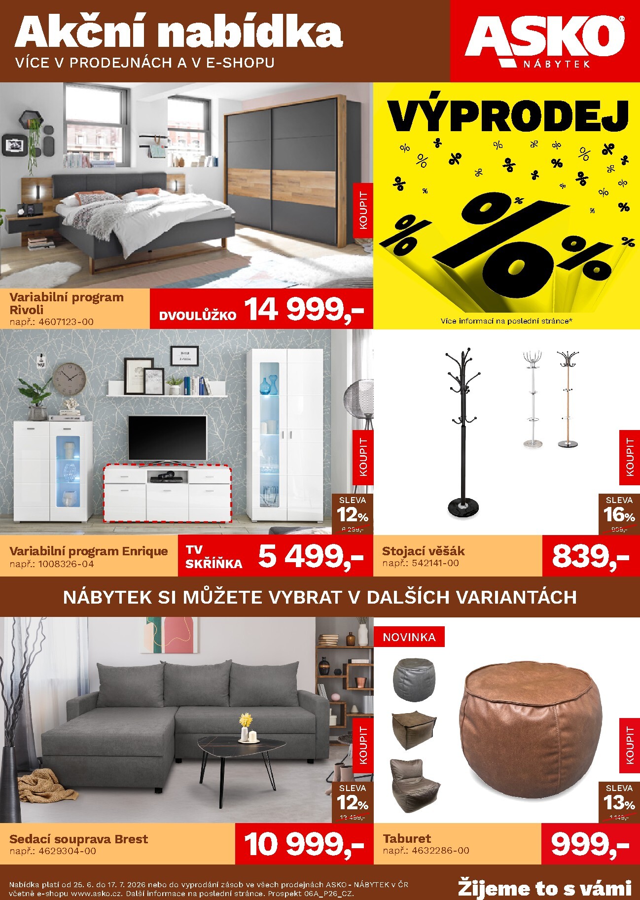 Aktuální ASKO NÁBYTEK leták platný od čtvrtka 25.06.2026 do středy 15.07.2026