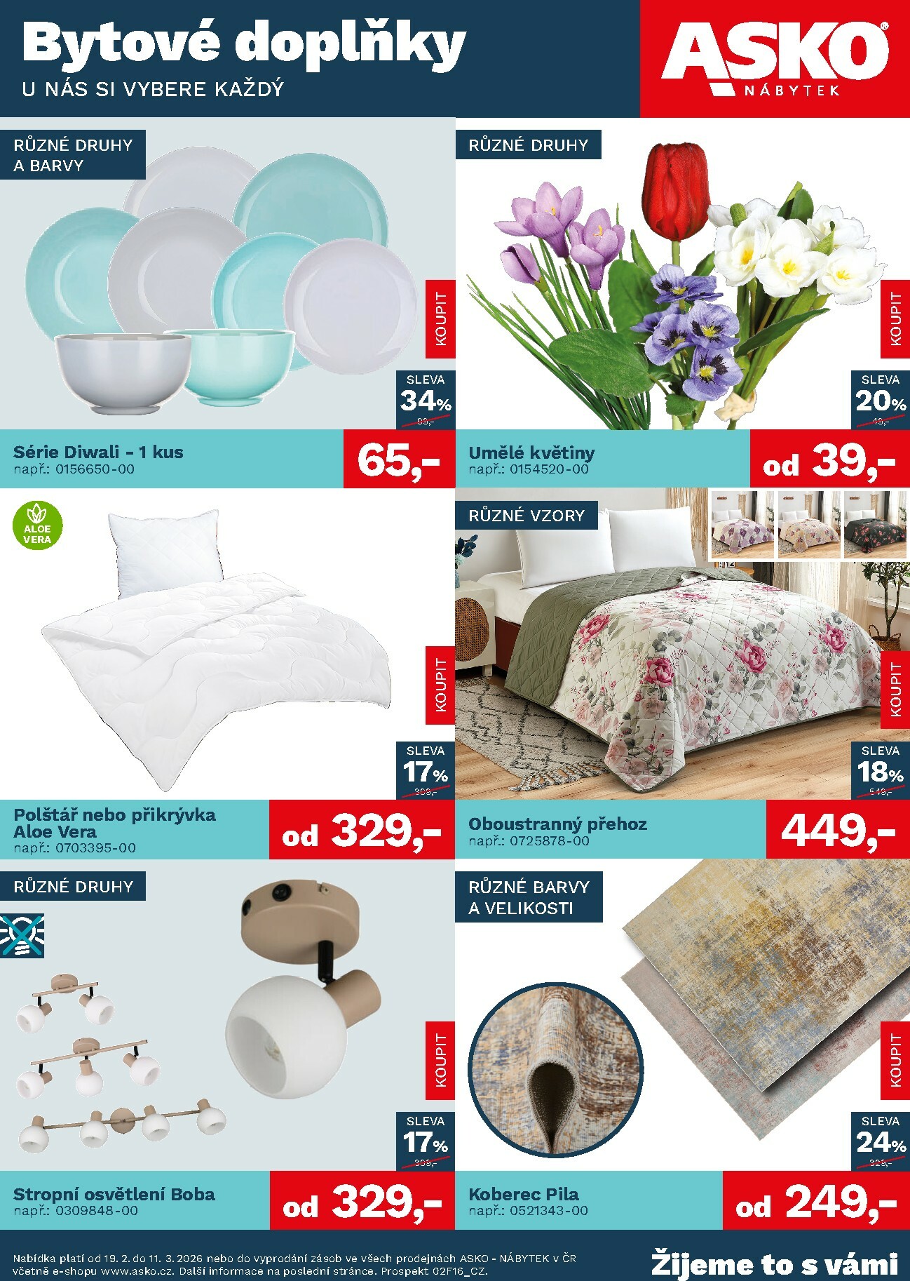 ASKO NÁBYTEK - Bytové doplňky za skvělé ceny leták platný od čtvrtka 19.02.2026 do středy 11.03.2026