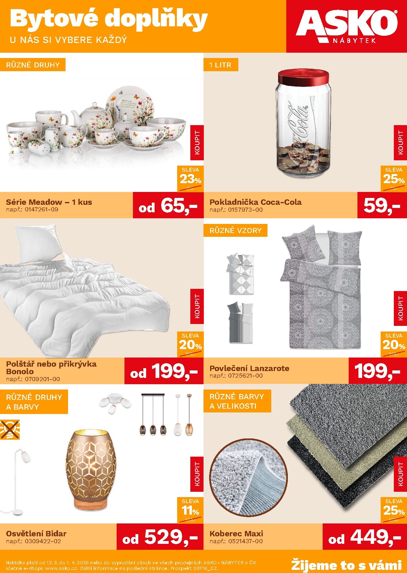 ASKO NÁBYTEK - Bytové doplňky leták platný od čtvrtka 12.03.2026 do středy 01.04.2026