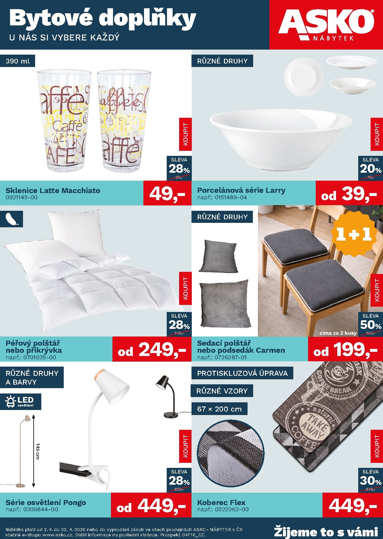 ASKO NÁBYTEK - Bytové doplňky leták platný od čtvrtka 02.04.2026 do středy 22.04.2026
