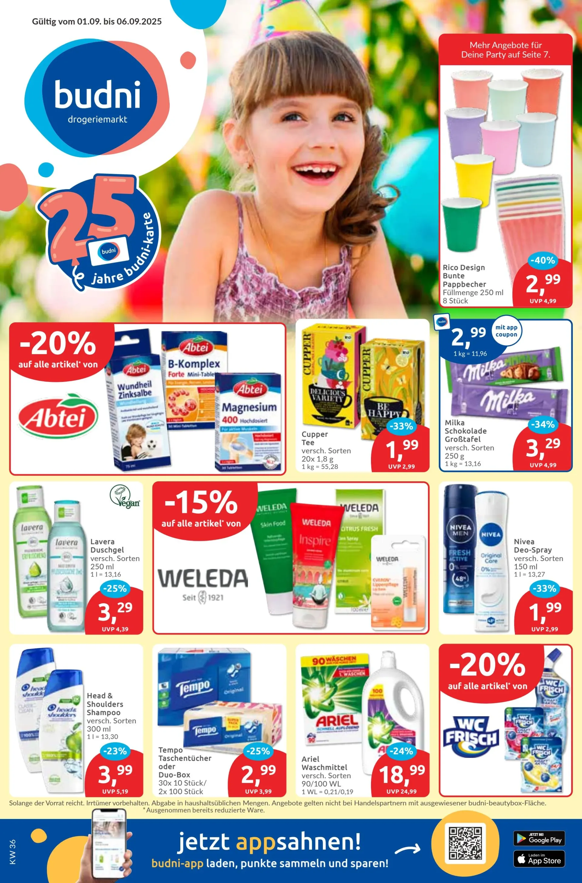 BUDNI-Prospekt gültig vom 01.09. bis 06.09.
