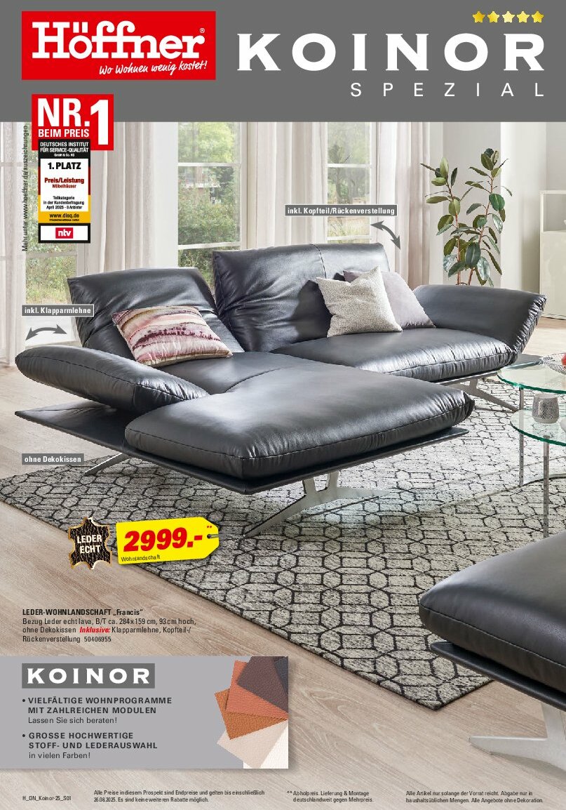 Höffner - Koinor-Prospekt gültig vom 13.08. bis 26.08.