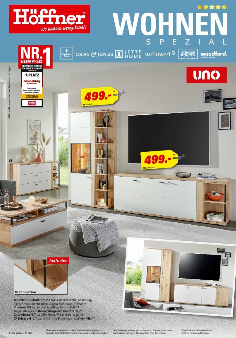 Höffner - Wohnen Spezial-Prospekt gültig vom 13.08. bis 09.09.