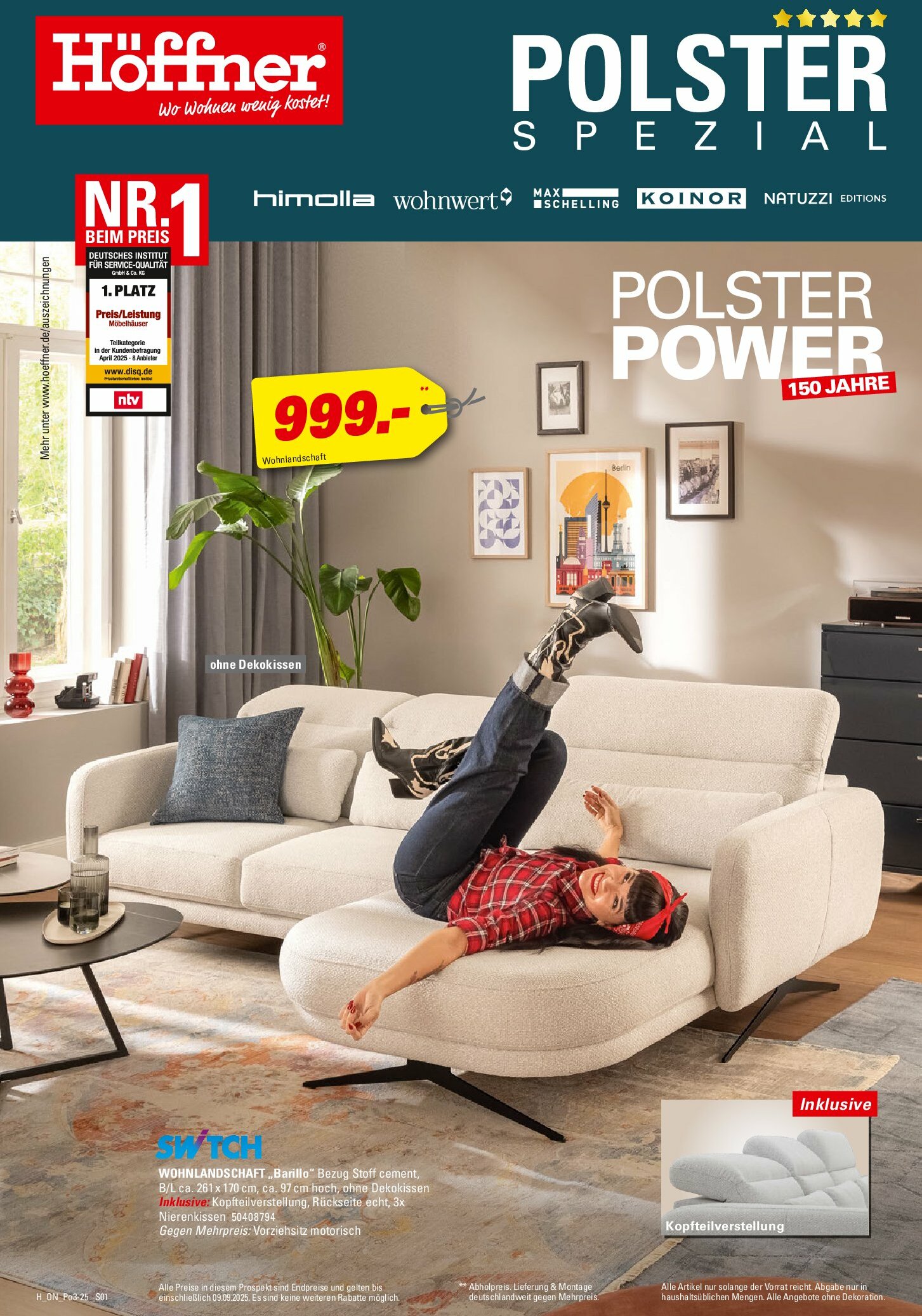 Höffner - Polster Spezial-Prospekt gültig vom 27.08. bis 09.09.