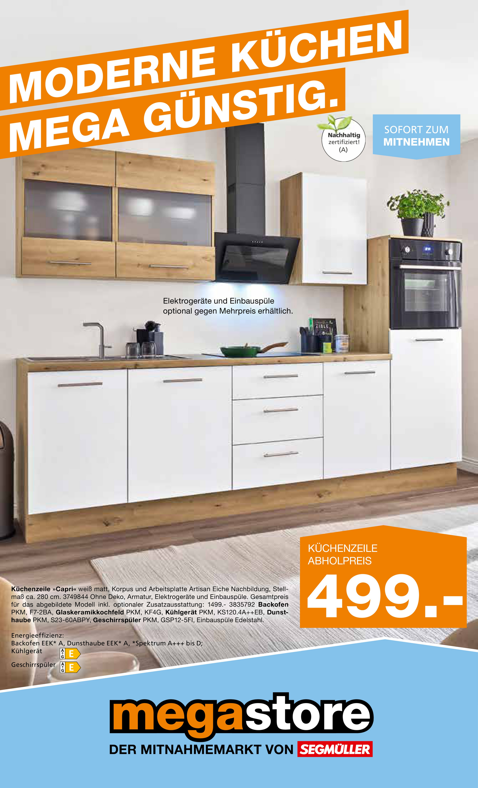 SEGMÜLLER - Moderne Küchen Mega Günstig-Prospekt gültig vom 01.09. bis 05.10.