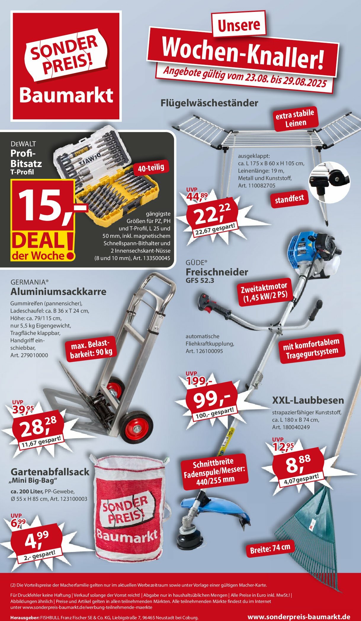 Sonderpreis Baumarkt-Prospekt gültig vom 23.08. bis 29.08.
