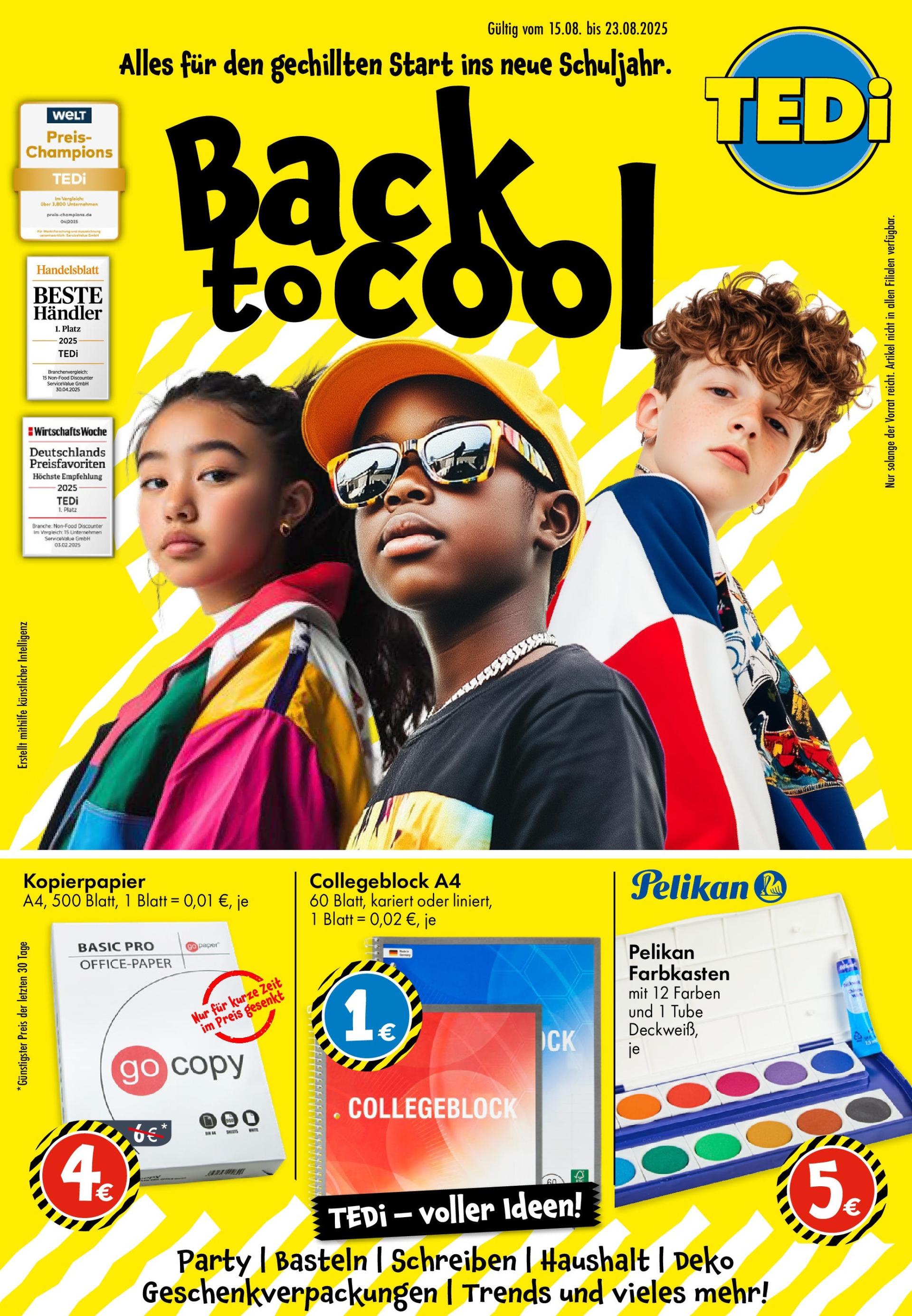 TEDi - Back to school-Prospekt gültig vom 15.08. bis 23.08.