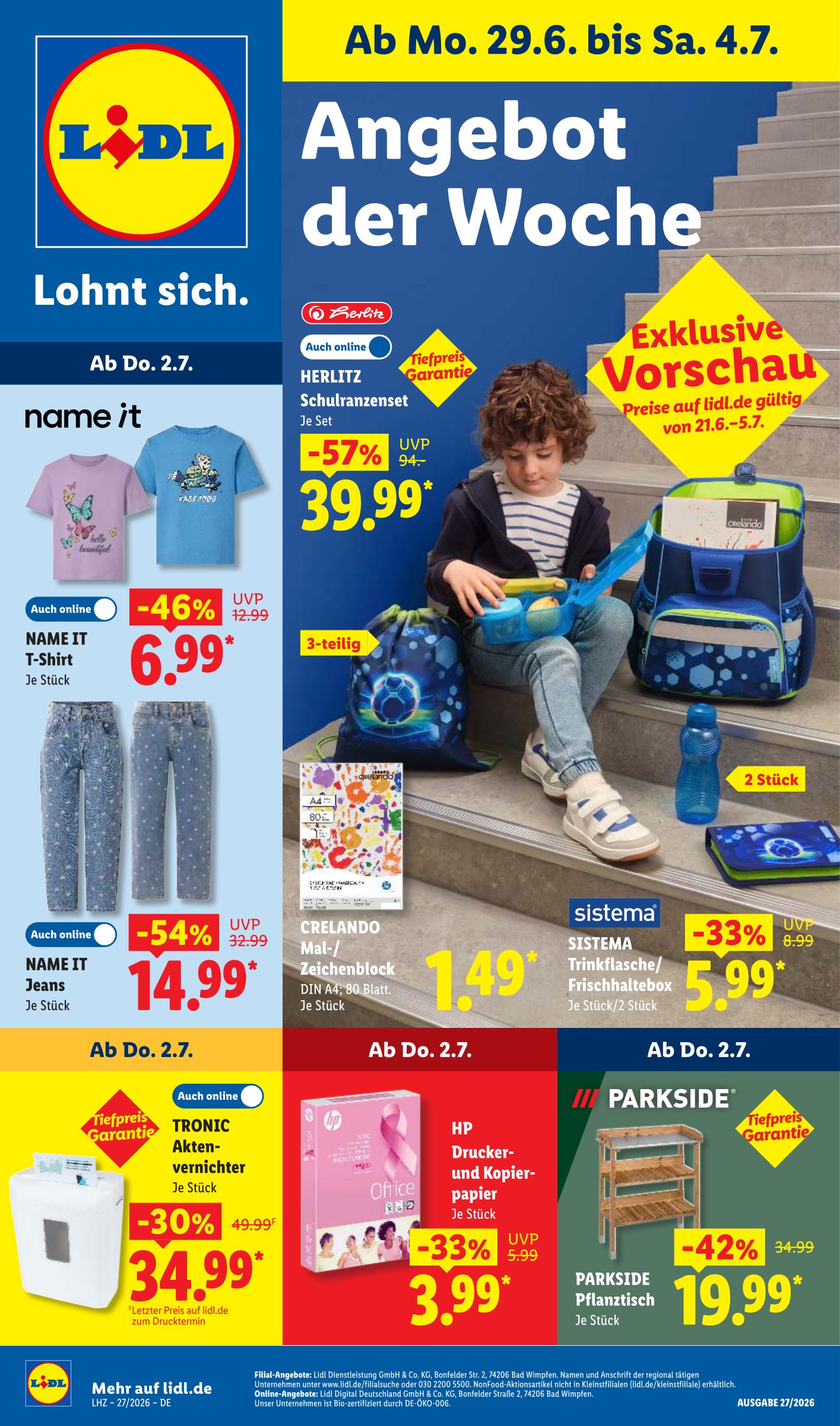 Lidl Prospekt nächste Woche – von Montag 29.06.2026 bis Samstag 04.07.2026