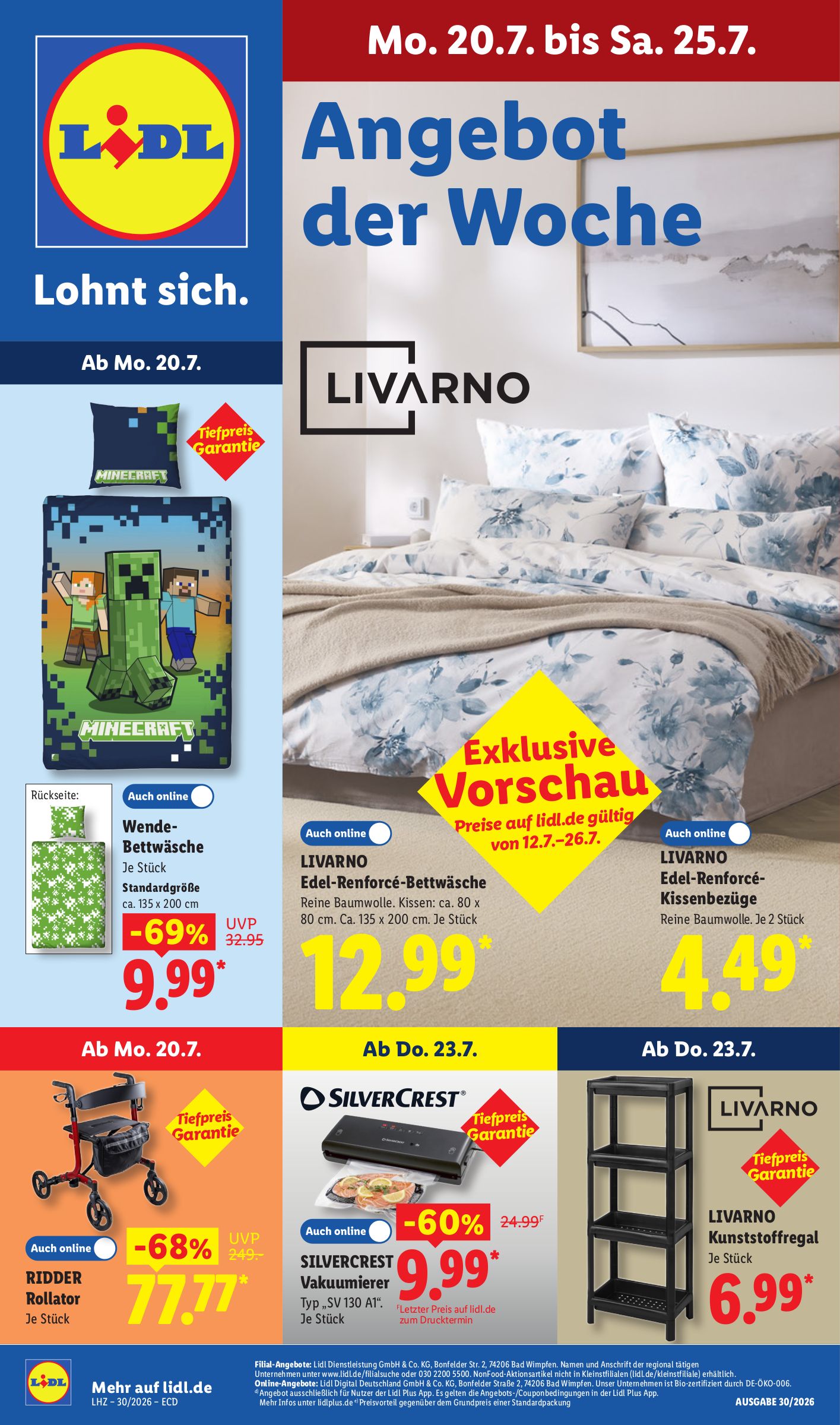 Lidl - Nonfood Prospekt nächste Woche – von Montag 20.07.2026 bis Samstag 25.07.2026