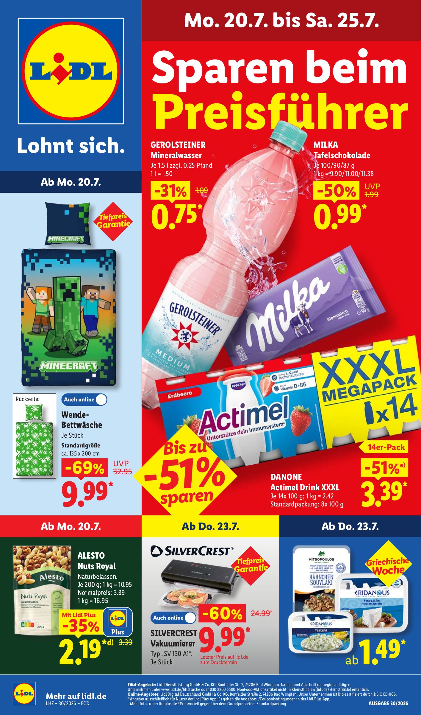 Lidl Prospekt nächste Woche – von Montag 20.07.2026 bis Samstag 25.07.2026