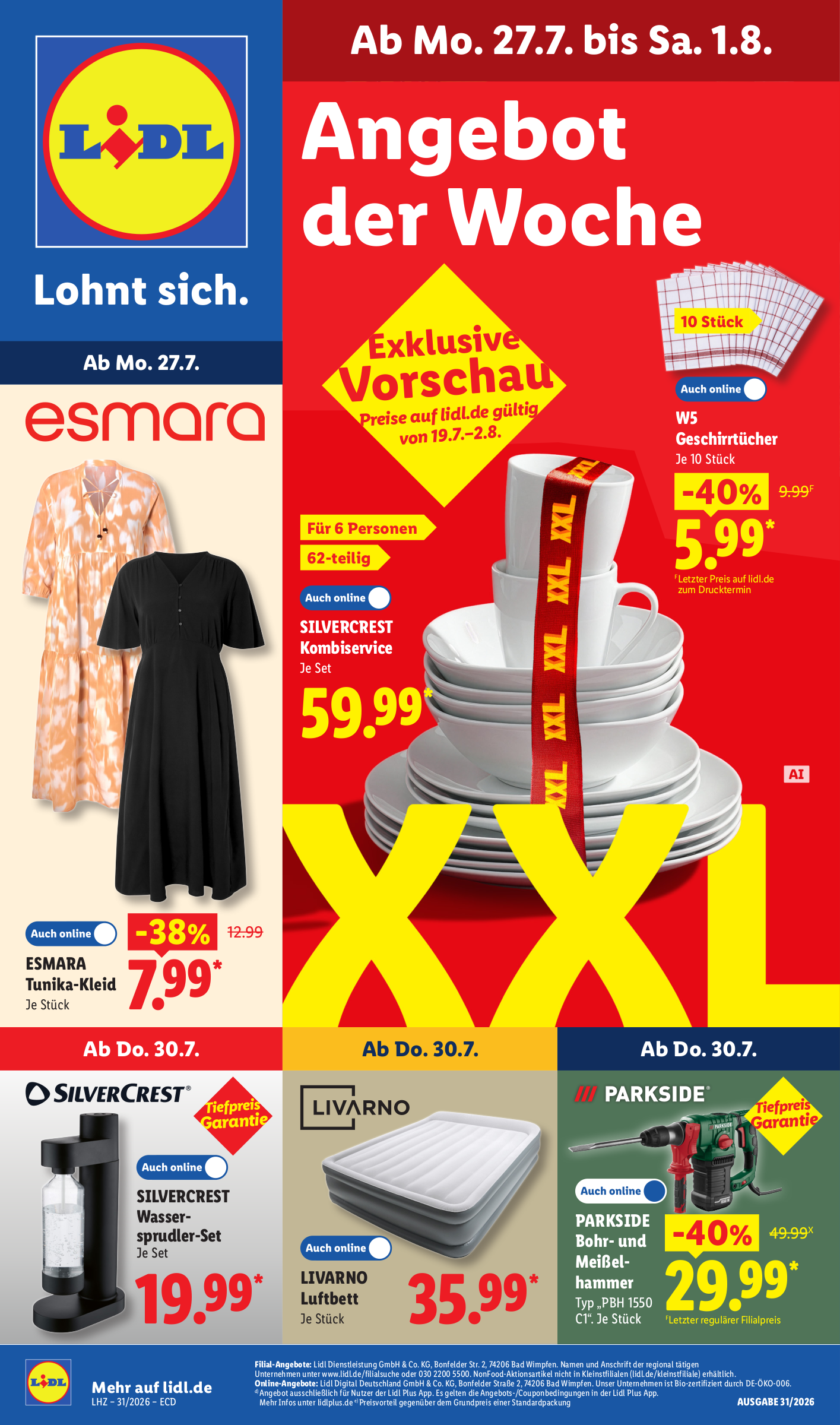 Lidl Prospekt nächste Woche – von Montag 27.07.2026 bis Samstag 01.08.2026
