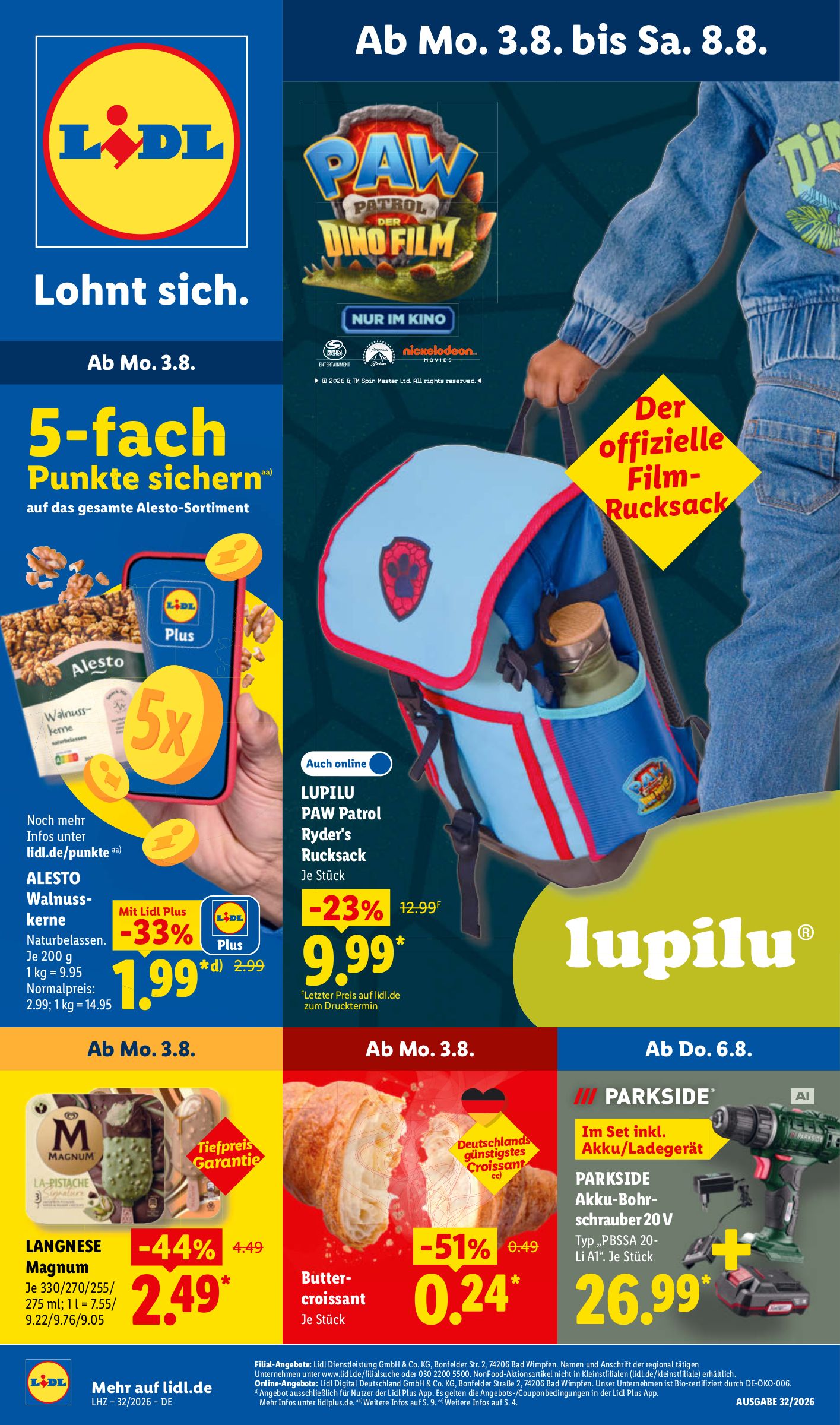 Lidl Prospekt nächste Woche – von Montag 03.08.2026 bis Samstag 08.08.2026