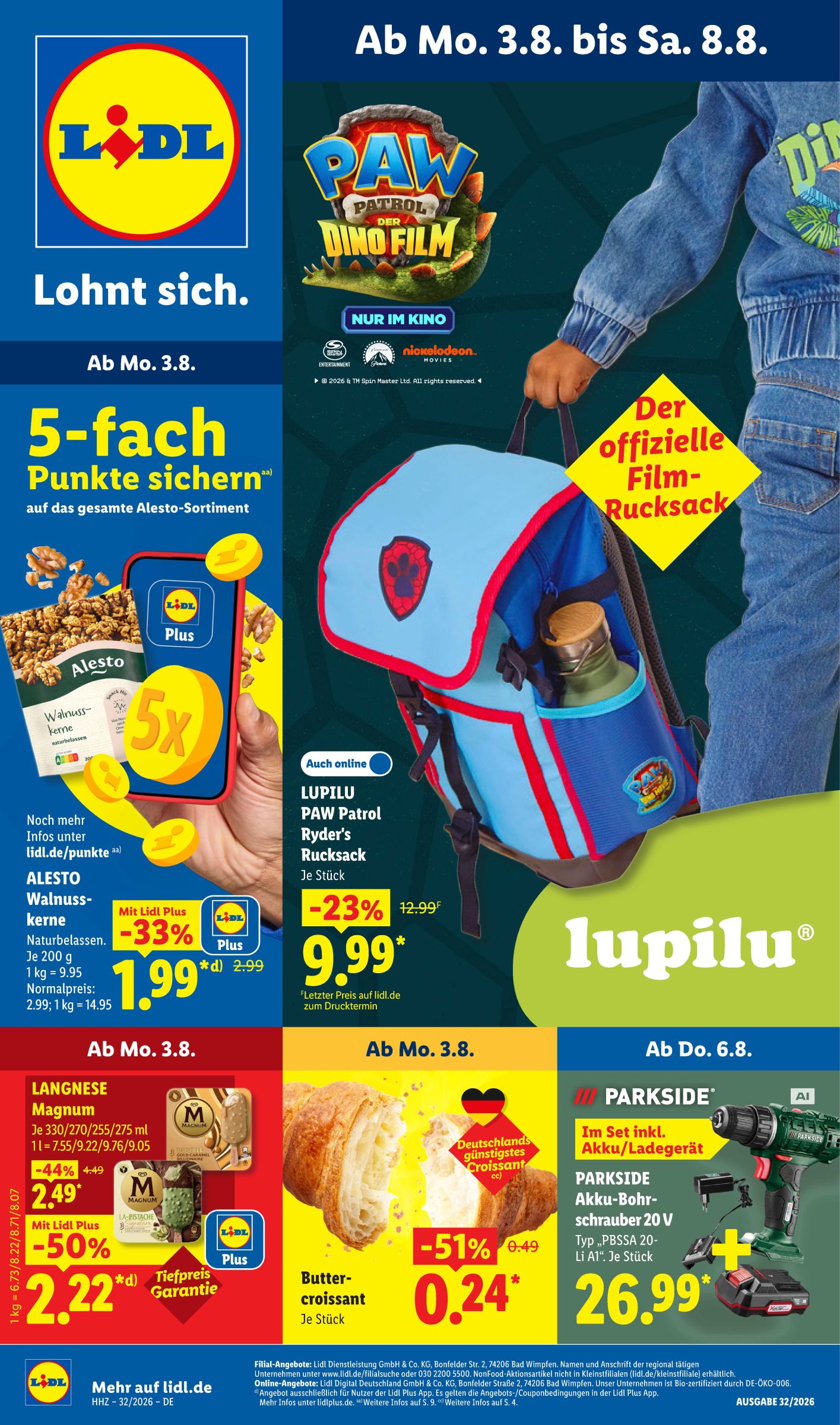 Lidl Prospekt – von Montag 03.08.2026 bis Samstag 08.08.2026