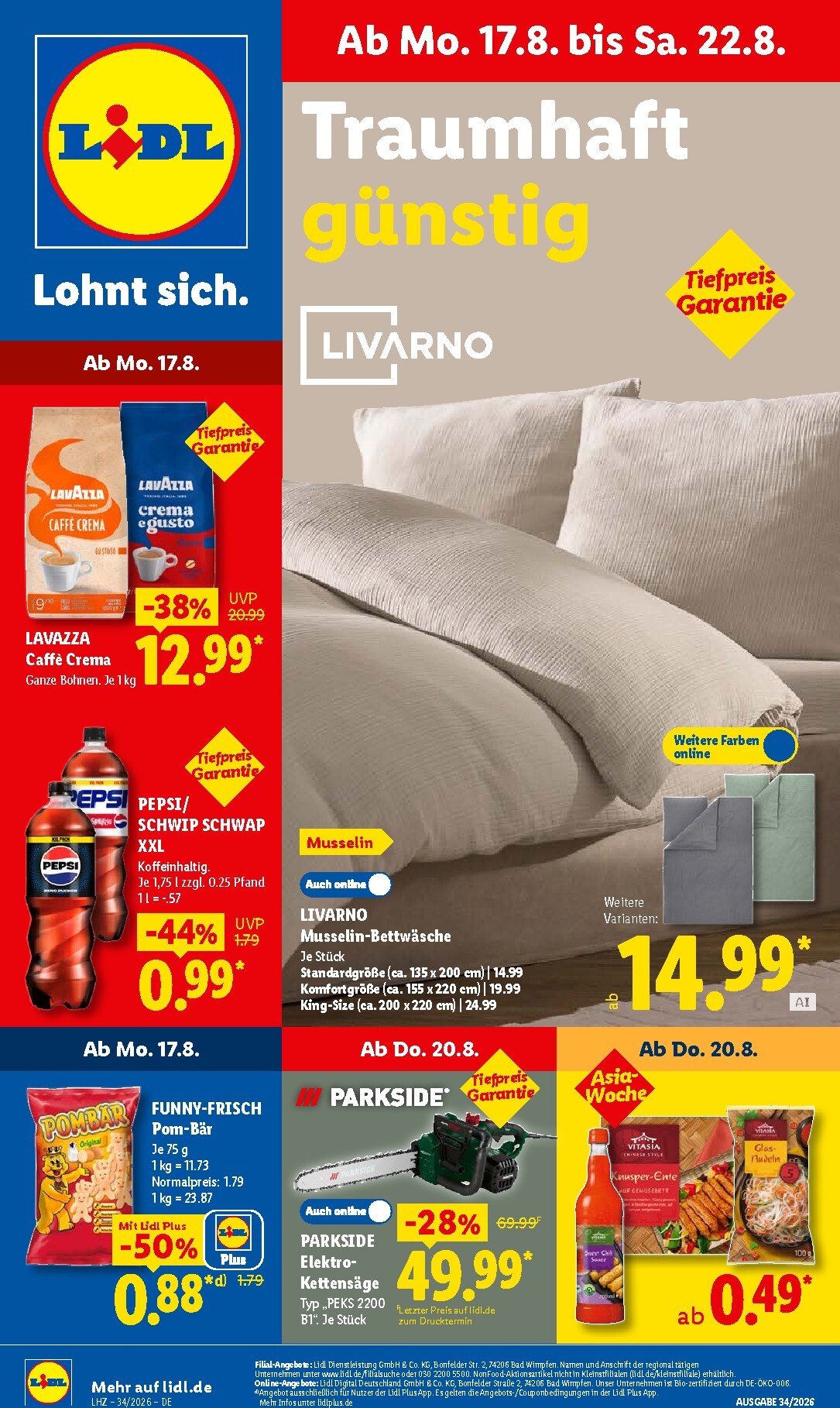 Lidl Prospekt nächste Woche – von Montag 17.08.2026 bis Samstag 22.08.2026