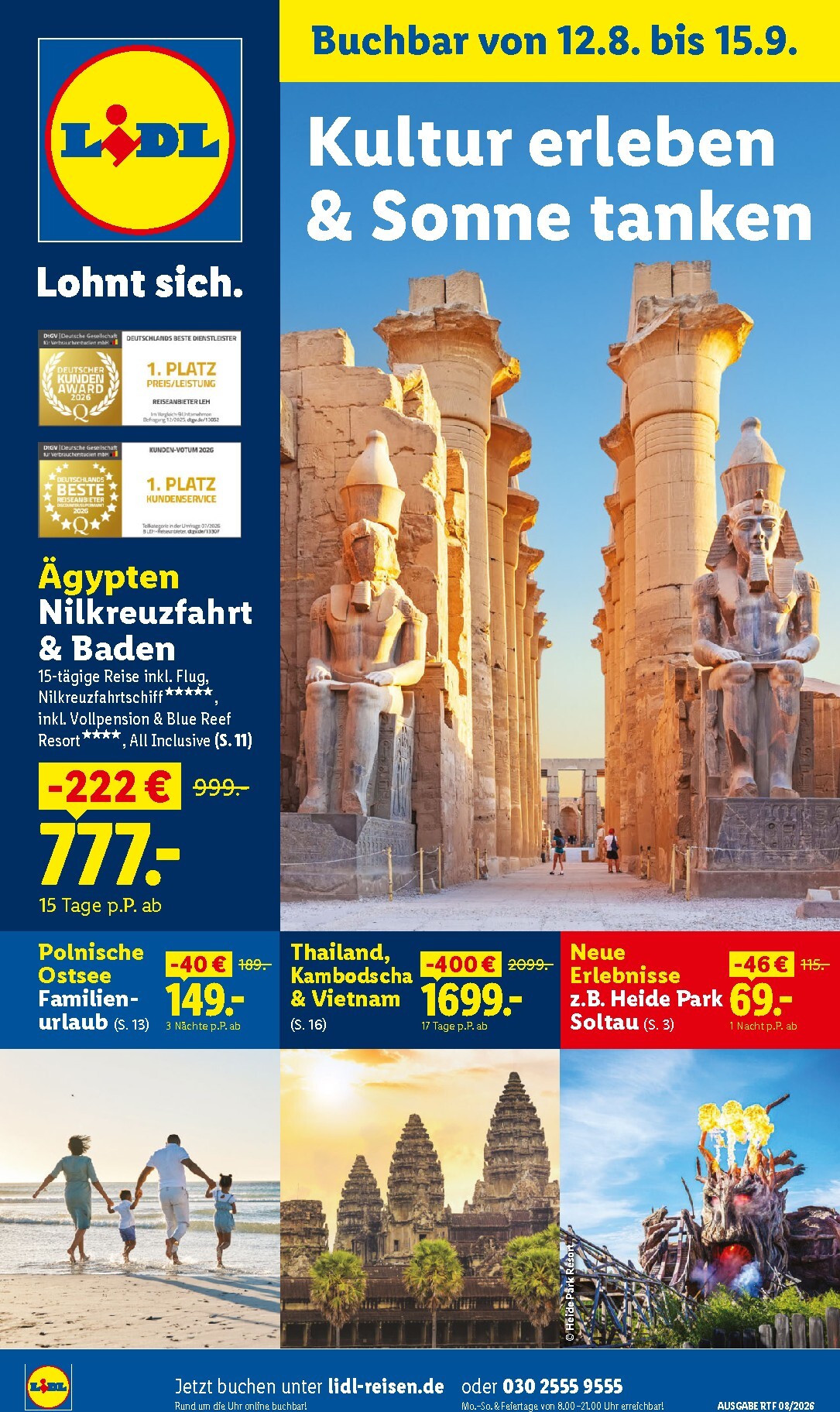 Lidl - Reise-Highlights Prospekt – von Mittwoch 12.08.2026 bis Dienstag 15.09.2026